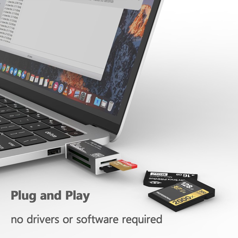 Micro SD Card Reader, 4-in-1 SD Card Reader to USB