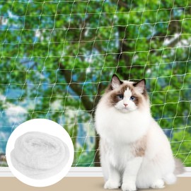 SUNOYA Transparent Cat Net, Cat Net for Balcony, 3 x 7 m Cat Net, Cat Protection Net for Cats for Securing Balconies, Patios, Windows, Roof Hatches, Balcony Nets and Windows for Cats