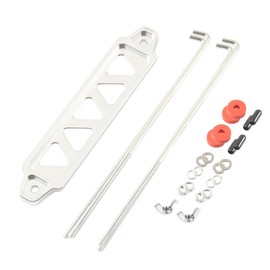 ZIMISI Car Battery Hold Down Kit, Aluminum Alloy Battery Holder Kit with Stainless Steel J Bolts, Universal Battery Tie Down Mount Bracket Accessories for Most Vehicles (Silver)