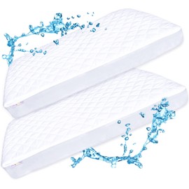 Pack N Play Mattress Protector Pad - Waterproof & Noiseless, Ultra-Soft Breathable Mattress Cover for Pack and Plays, Playards and Mini Cribs, Highly Absorbent Fitted and Dryer Safe (2 Pack)