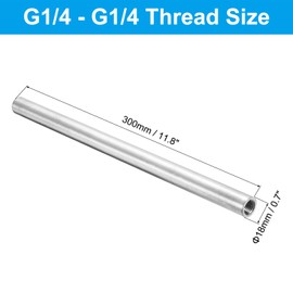 PATIKIL 304 Stainless Steel Pipe Fitting 1/4" NPT x 1/4" NPT Female Thread, 12inch/300mm Length Nipple Cast Pipe Coupling Fitting Connector