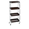 Origami 4 Tier Foldable Powder-Coated Metal Cart with Caster Wheels