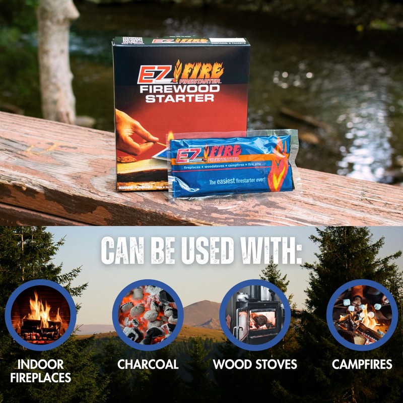 EZ Fire Firestarter – All-Natural Fire Starters for Campfires, Fire