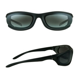 Bikershades Motorcycle Riding Glasses Foam Padded for Men and Women with Safety Polycarbonate Smoke Lenses.