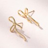 SWEETV Gold Bow Earrings for Women, 925 Sterling Silver Post