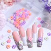 Tyuimhx 30 Pcs Flowers Nail Charms 3D Resin Daisy Nail