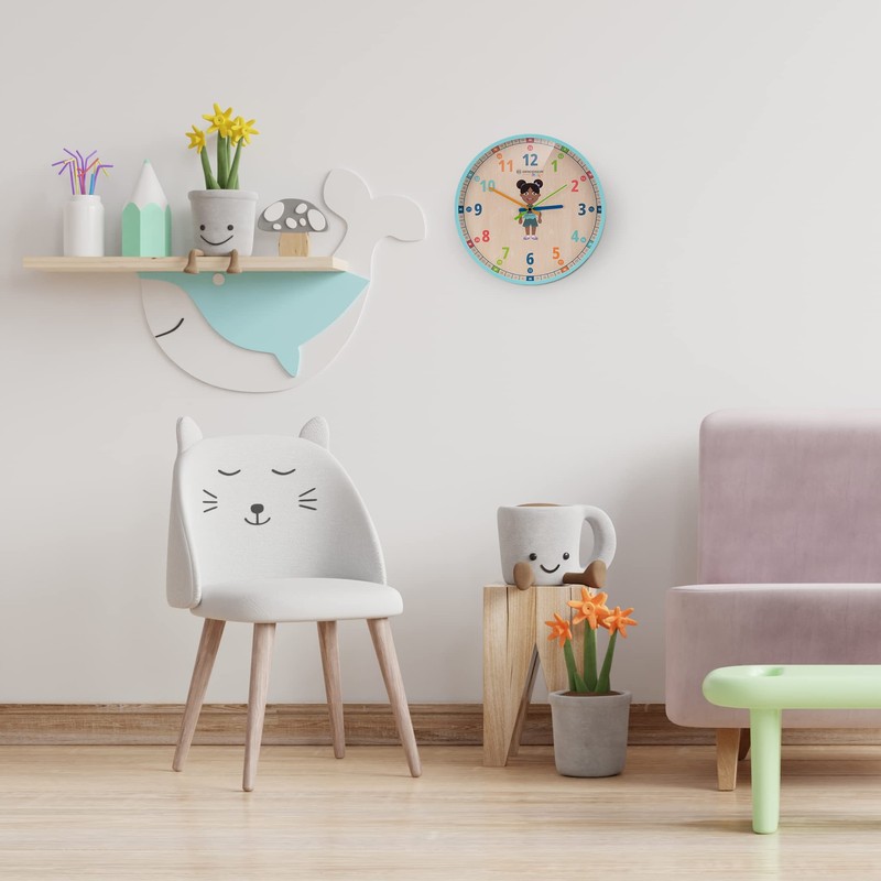 Bresser Junior Children's Wall Clock - Silent - with Flora,