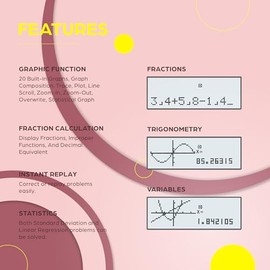 Calculadora científica TOVO con funciones gráficas, múltiples modos, 360 funciones, pantalla grande, interfaz intuitiva para principiantes, cursos de 