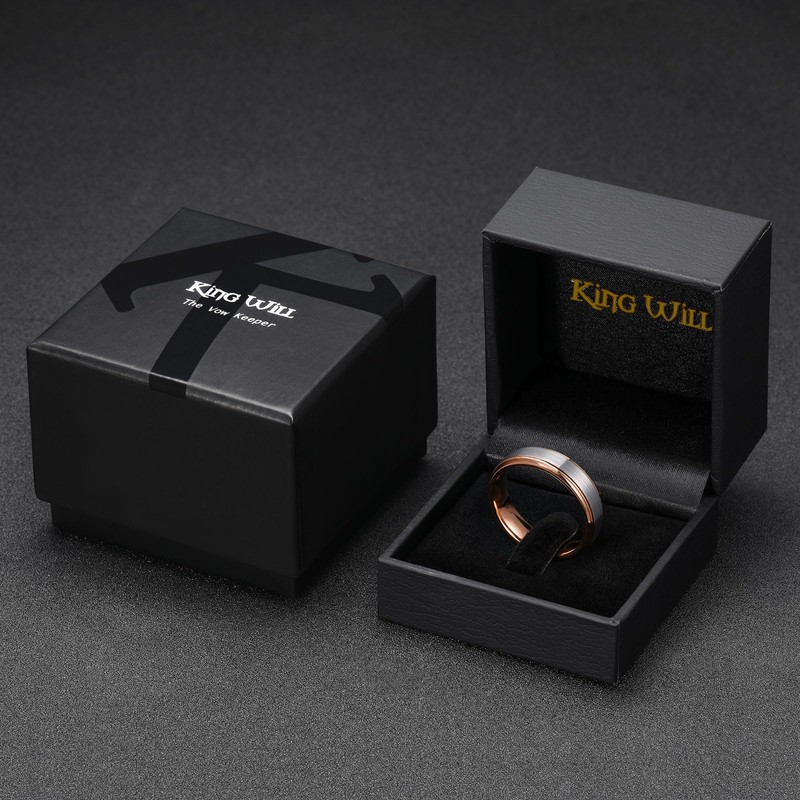 King Will Men Silver Rose Gold Tungsten Rings 6mm Size