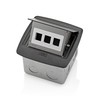 Leviton Pop-Up Floor Box with 3-Port QuickPort Insert, PFQP3-MB, Black