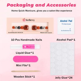 Sethexy Short False Toenails Handmade Rhinestone Wedding Full Cover Press On Toenails Luxury Crystal Fake Toe Nails Acrylic Artificial Stick On Foot Nails for Women and Girls 10Pcs (7, L)