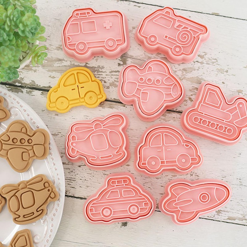 16 Pieces of Transportation Theme Molds, Creative Cartoon Molds, Fun