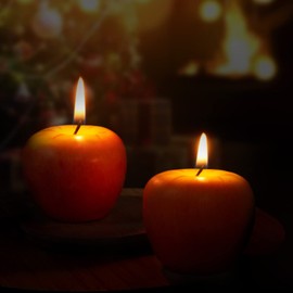 AOMIG Apple Candle, 2 Pack Creative Apple Shaped Christmas Candle Gifts for Women, 3D Apple Shape Party Candle for Christmas Birthday Party Mother Gifts(M)