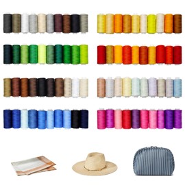 HYFTHOME 80 Spools All Purpose Sewing Thread 400 Yards, Assorted Colors,Polyester Threads for Sewing Machine, Sewing Machine Supplies for Beginners, Hand Stitching, Quilting, Serger