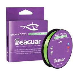Seaguar Smackdown 100% Fluorocarbon Fishing Line - Flash Green Braid, 20lb Break Strength, 300yds - 20SDFG300