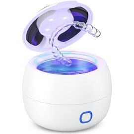 Glowee Ultrasonic Retainer Cleaner Machine | Clean Your dentures Easy&Quick Ultrasonic Cleaner Technology | Mouth Guard Cleaner | Night Guard Cleaner | Aligner Cleaner | Dentures Cleaner | Jewelry Cleaner
