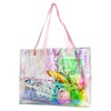 TotePrint Holographic PVC Handbag - Clear Transparent Bag with Letter
