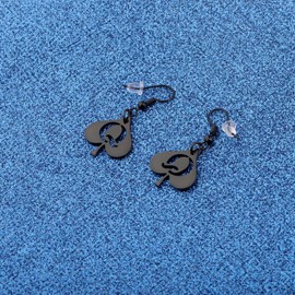 WUSUANED Funny Black Q Earrings Naughty Jewelry Naughty Queen Gift Hotwife Spicy Gift