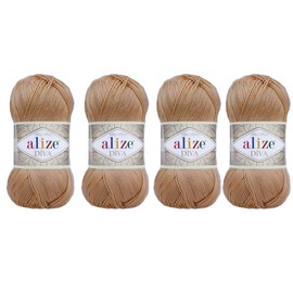 4 Balls Hand Knitting Yarn 100% Microfiber Acrylic Yarn Alize Diva Silk Effect Thread Crochet Art Lace Craft Lot of 4 skeins 400gr 1532yds (369)