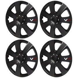 Alpena VR Carbon Vehicle Wheel Covers, Premium European-Made Rim Covers with 3-Step Retention System, Durable Hub Caps Fits Most Steel Wheels, Set of 4, 15 Inch