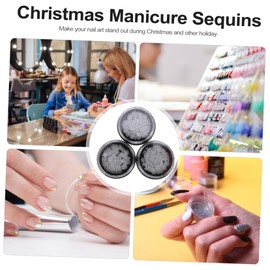 Healeved 2sets Metal Christmas Nail Art Decals Snowflake Sequins Stickers for Party 3boxes*2