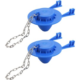 2 Pack Toilet Flapper Replacement Kit, 2 Inch Universal Toilet Stopper Flapper Compatible with American Standard Toilet Tank with Stainless Chain, High Performance, Easy to Install-Blue