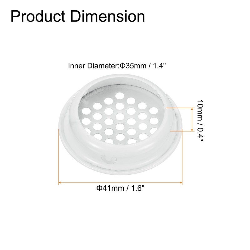 sourcing map 24Pcs Air Vents Circular Soffit Vent 35mm/1.4" Stainless