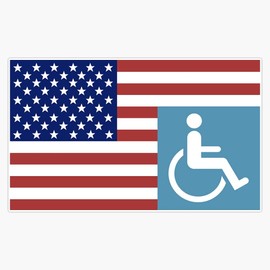 HOF Trading Disabled American Veteran Vinyl Sticker Waterproof Decal Laptop Wall Window Bumper Sticker 5"