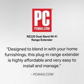 TP-Link WiFi Extender with Ethernet Port, Dual Band 5GHz/2.4GHz, Up to 44% More Bandwidth Than Single Band, Covers Up to 1200 Sq.ft and 30 Devices, Signal Booster Amplifier Supports OneMesh(RE220)