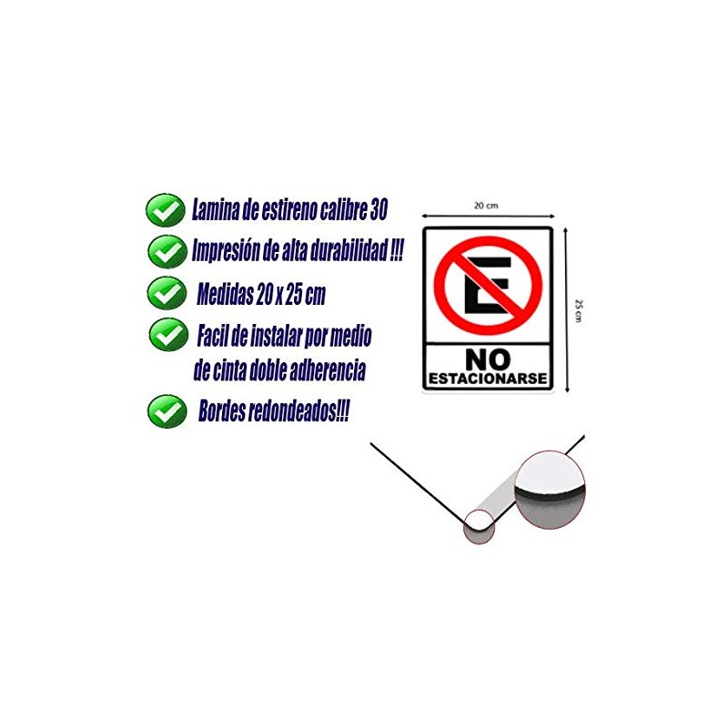 Letrero NO ESTACIONARSE