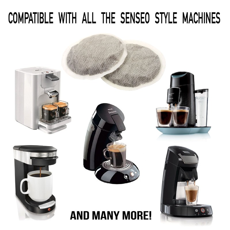 Italian Coffee pads compatible with Senseo machines (3 Flavors mix,