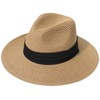 Women Wide Brim Straw Panama Roll up Hat Fedora Beach
