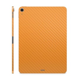Carbon Fiber Tablet Skin Compatible with Apple iPad Air 11" (M3) 2025 - Solid Orange - Premium 3M Vinyl Protective Wrap Decal Cover - Easy to Apply | Crafted in The USA by MightySkins