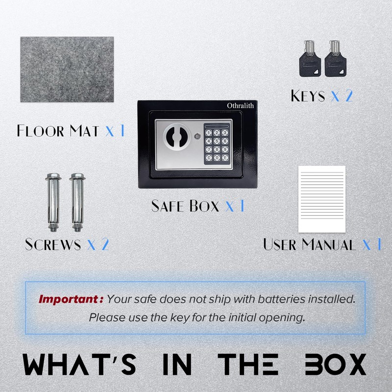 Othralith Small Safe Box for Money, 0.23 Cu Ft Mini