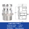2Pcs Camlock Type F 1 inch Hose Fitting Male Adapter