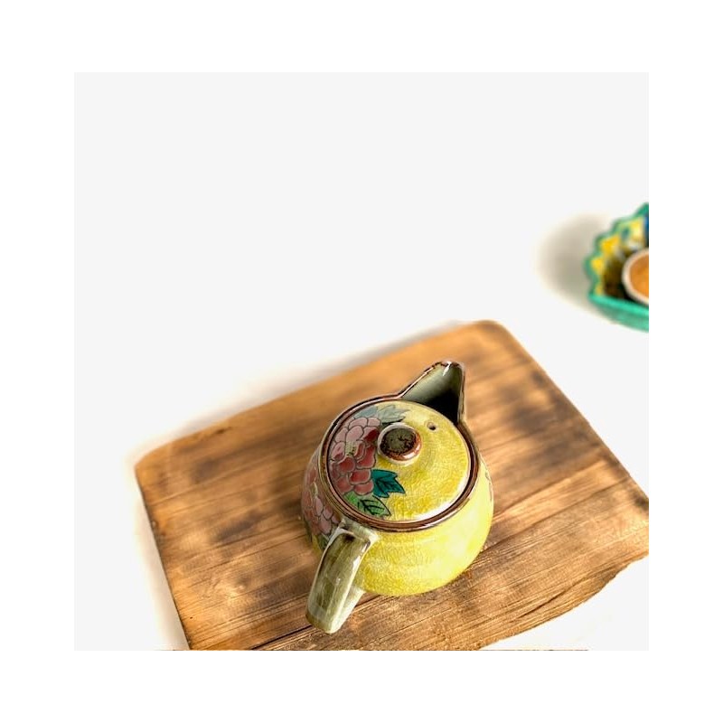 Kutani [Teapot/Teapot] Large, Dark Painted Peony [Back Picture]