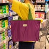 Large Capacity Foldable Shopping Bag with Drawstring Closure