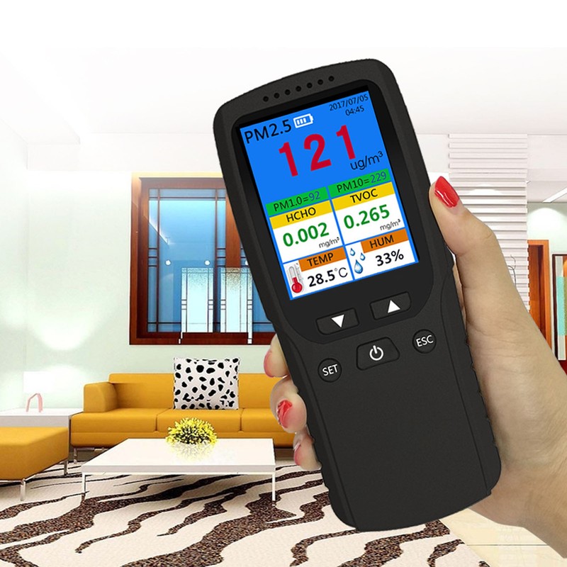 Air Quality Monitor 2.8inch LCD Screen PM2.5 1.0 10 HCHO