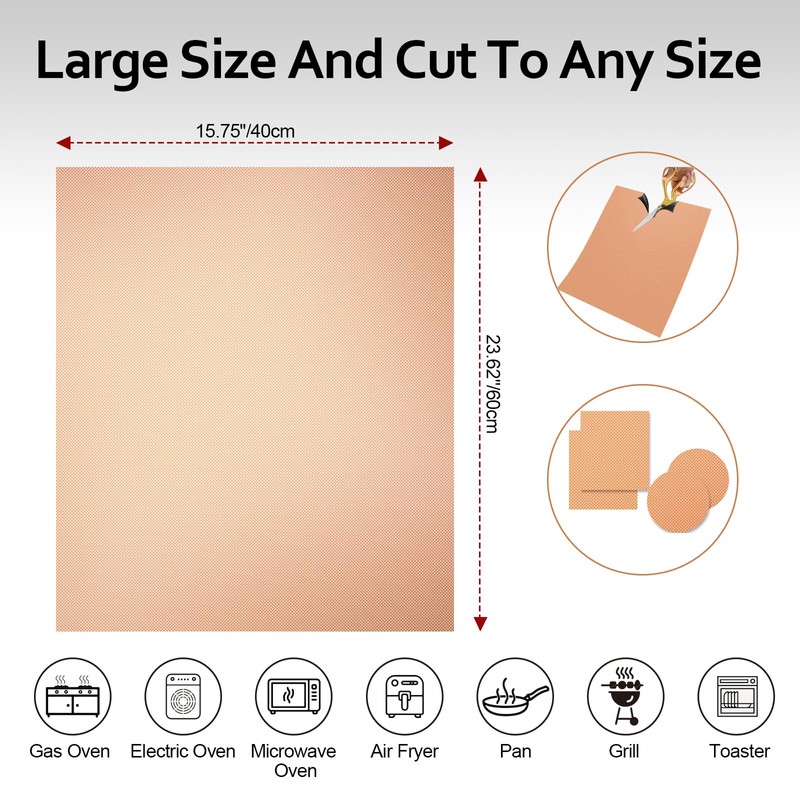 Demiwise 2 Pack Copper Oven Liners for Bottom of Oven,