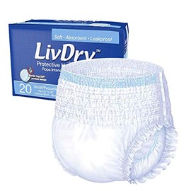 LivDry Adult Incontinence Underwear, Extra Comfort Absorbency, Leak Protection, Small, 20-Pack