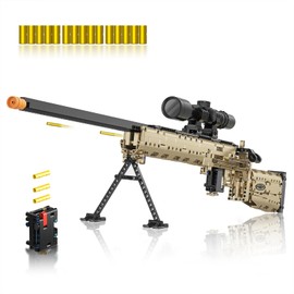 CASEIER M24 Building Blocks Gun-Sets, 1:1 Large Army Toys for Boys Adult Teen, Shootable Sniper Model Guns, Cool Birthday Gifts for Men Kids, Collectible Block Weapon for Military Fan 1380 PCS