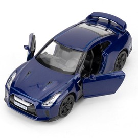 BGHSCA 1:36 Scale Nissan GTR R35 Diecast Supercar Car Models Toy, Zinc Alloy Pull Back Vehicles Nissan GTR Toy Cars for Boys Girls Gift (Blue)