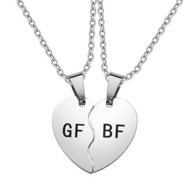 Matching Boyfriend and Girlfriend Necklaces Bf Gf Couple Gifts for Him and Her Boyfriend Birthday Gifts from Girlfriend Anniversary Valentines Day Gift Necklace Gifts for Couples Gf Bf Graduation Gift