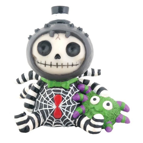 SUMMIT COLLECTION Furrybones Webster Signature Skeleton in Spider Costume with a Small Spider Friend