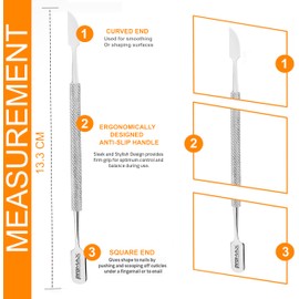 Promax care - Cuticle Pusher and Cutter - Professional Grade Stainless Steel Cuticle Remover and Cutter - Durable Manicure and Pedicure Tool - for Fingernails and Toenails - (Silver) | Promax