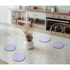 4 x Round Purple Coasters - Lilac Floral Pattern Farmhouse