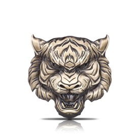 Tiger Metal Sticker for Car, 3D Animal Decal, Tiger Face Zinc Alloy Emblem, for Automobile, Motocycle