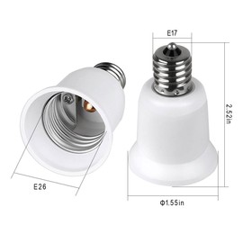 Yi Lighting E17 to E26 Light Bulb Socket Base Adapter Converter - Converts Intermediate Fan Socket (E17) to Standard Medium Socket (E26/E27) (Pack of 1)