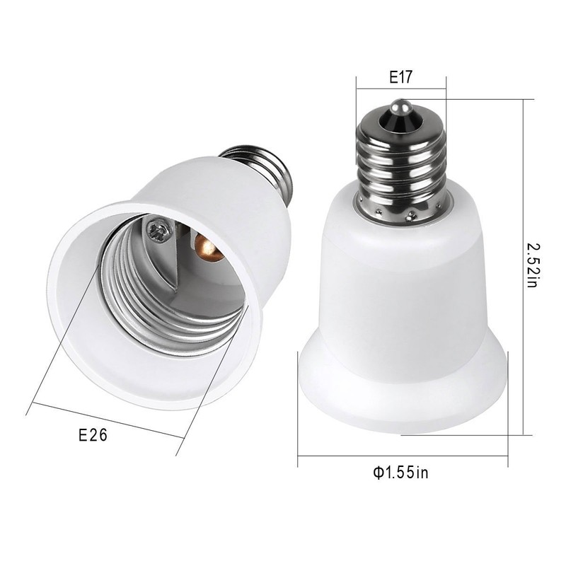 Yi Lighting E17 to E26 Light Bulb Socket Base Adapter