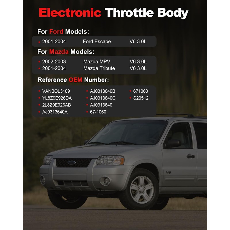 Electronic Throttle Body Assembly Compatible with 2001 2002 2003 2004